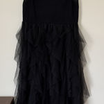 SheIn  Curve Black Tiered Tulle Midi Dress Women's 1XL Sleeveless Party Formal Photo 0