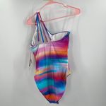 La Blanca Sunset Shores Swimsuit SZ 8 One Shoulder Ombre NWT Rainbow Multicolor Photo 3