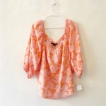 Sanctuary NWT ‎  Pink Floral Top Square Neck Bohemian Puff Sleeves Size 3X Photo 3