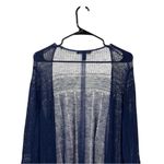 Ralph Lauren  Women's Cardigan Blue Linen Tie Front Crochet Long Sleeve Tunic 1X Photo 1