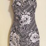 Guess  | Striped Floral Bodycon Mini Dress in Black and White - Size 4 Photo 0