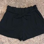 A New Day Black Paperbag Waist Shorts with Waist Tie and Pockets Photo 0