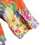 Lauren Ralph Lauren Blouse Womens L Orange Floral Cotton 3/4 Classic Euro Summer Size L Photo 4