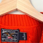 American Living  Cotton Double Breasted Cable Knit Cardigan Orange Size Large Photo 3