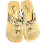 Skechers Something Else Wedge Sandal 8 Tan Braided Beaded Chunky Y2K Boho 90s Photo 2