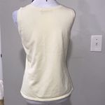Bogari Cream Knit Sleeveless Top Embroidered Neckline Soft Stretchy Size M Photo 3
