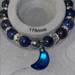 Blue stone Beaded Bracelet with Moon Charm Photo 1