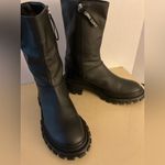 Schutz  women black leather rubber platform Juany boots size 10 Photo 11