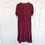 Torrid  Midi Swiss Dot Surplice Dress in New Maroon Photo 9