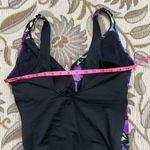 Vintage Robby Len Swimsuit Tropical Floral One Piece 10 12 Purple Photo 3