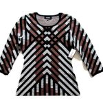 Nine West NWT Geometric Print in Tumbleweed ¾ Sleeve Sweater Dress XS $98 Photo 2