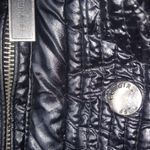 COWGIRL TUFF S Y2K Western Bling Black Shiny Logo Puffer Vest Silver Photo 6