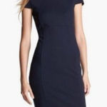 Felicity & Coco Pencil Dress Bodycon Back‎ Zipper Short Sleeves Navy Blue Small Photo 0