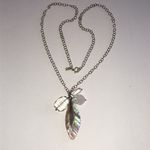 Elegant Multi Color Shell Glass Beaded Boho Pendant Necklace Silver Photo 1