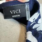 VICI More Sun Days Blue Floral Wrap Mini Dress Vneck Short Sleeve Size Medium Photo 8