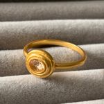 Julie Vos Gold Ring with Crystal Center size 9 Photo 1