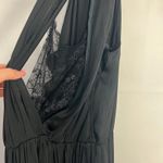 ZARA High Neck Sleeveless Black Maxi Lace Dress Size Medium Photo 14