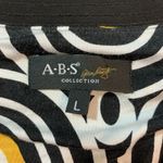 ABS Allen Schwartz  Retro Y2K 70s Style Dress‎ Womens Large Square Neck Stretch Photo 4