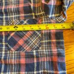 We The Free  People Shirt Petite Small Boho Park Ranger Plaid Button Up Blue Pink Photo 5