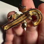 Avon Tack Lapel Pin Gold Tone Enamel Candy Cane Rhinestone Christmas Holiday Photo 4