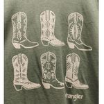 Wrangler Women's Size XL Green Cowboy Boots Short Sleeve Country Graphic T-Shirt Photo 2