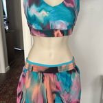 Tek Gear  Vibrant Multicolor Sports Bra and Shorts Set Photo 0