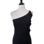 Gunne Sax Jessica McClintock  Black Dress Size 7‎ Ruffles Split Feminine Chic y2k Photo 2