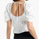 Derek Lam 10 Crosby  Open back ruched cotton poplin top white Photo 1