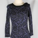 H&M Coporate Goth Womens Blue Black Floral Bow Dress HnM Size Small Cute Pretty Photo 2