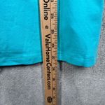 Belle by Kim Gravel Top Large Turquoise Gold Beaded Tunic Popover Slub Knit QVC Blue Photo 7