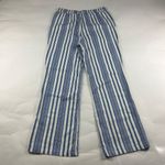Happily Grey Blue Striped Linen Blend Wide Leg Lounge Pant L Size L Photo 5