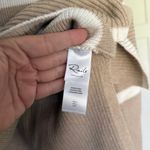 Rails  Tessa Stripe Wool & Cotton Quarter-Zip Pullover Tan White Sweater Photo 4