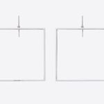 Saint Laurent Double Square Hoop Earrings in Metal Photo 0