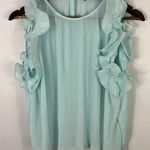 ZARA  XS Mint Green Pleated Ruffle Blouse Fairycore Coquette Soft Girl Romantic Photo 0