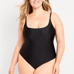 Old Navy NWT Black One Piece Swimsuit Size XL Minimal Scoop Neck Bathing Suit Photo 11