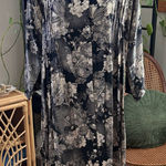 LC Waikiki Navy & Cream Floral Button Up Midi Maxi Dress Blue Size undefined Photo 0