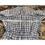 Anthropoogie Blue Gingham Off Shoulder Ruffle Midi Dress Belted Size Medium Photo 3