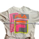 FILA Vintage 90s Neon  Long Sleeve White T Shirt Unisex size XL Photo 8