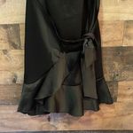 Princess Polly  Black Spaghetti Strap Ruffle Wrap Dress Photo 2