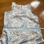 Joie  Paisley Silky Satin Sleeveless Slip Midi Dress Size XL Silver Blue Photo 9