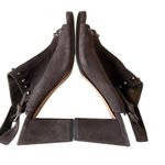 Stuart Weitzman Commodore Bootie 6 Brown Leather Suede Studded Shoes Chic Edgy Photo 7