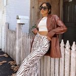 Princess Polly Jocelyn Brown Leather Jacket Photo 2