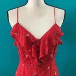 Urban Outfitters ⭐️  Kimchi Blue Red Floral backless Romper in size 10 Photo 1