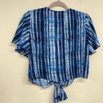 Show Me Your Mumu  Blue Tie Dye Flutter Sleeve Button Down Blouse Womens S Casual Photo 4