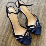Caparros  Blue Satin Rhinestone Kitten Heels Womens 7 Formal Dressy Party Bling Photo 3
