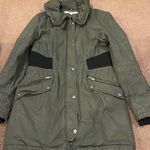 DKNY Army Green & Black Anorak Coat Jacket Photo 0