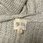 Pink Rose 🛍️ 5/$20  Gray Cream Woven Knit Cardigan Sweater Size XS Photo 5