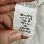 Logica White Linen Crochet Hem Blouse Womens M Lagenlook Beachy Breathable Tank Size M Photo 5