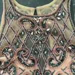 Sherri Hill Cropped Halter Top Embroidered Beaded Pink Grey Prom Bollywood Sz 8 Photo 2