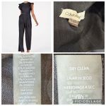 Calvin Klein  Chambray Denim Ruffle Sleeve Belt‎ Wide Leg Crop Jumpsuit Pockets 6 Photo 11